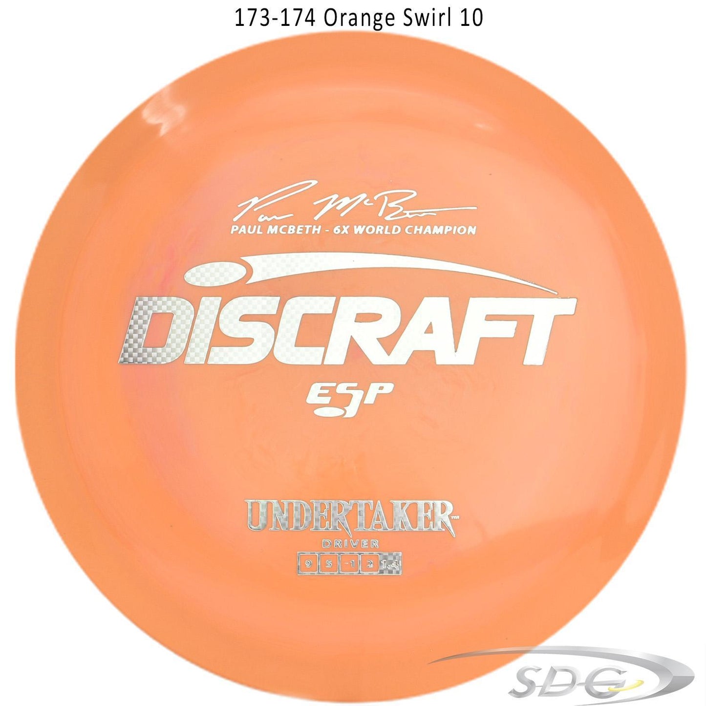 discraft-esp-undertaker-6x-paul-mcbeth-signature-series-disc-golf-distance-driver 173-174 Orange 10