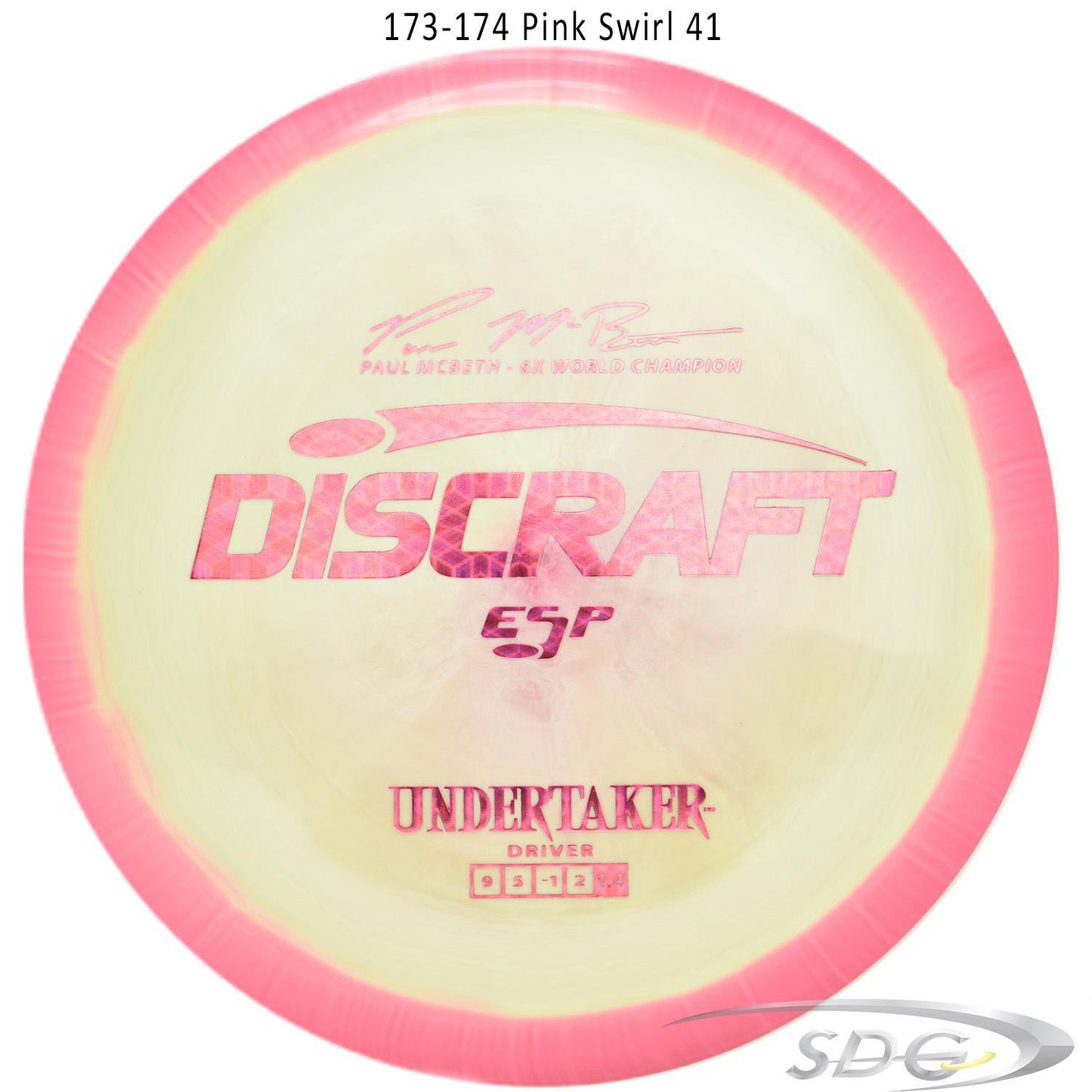 discraft-esp-undertaker-6x-paul-mcbeth-signature-series-disc-golf-distance-driver 173-174 Pink Swirl 41