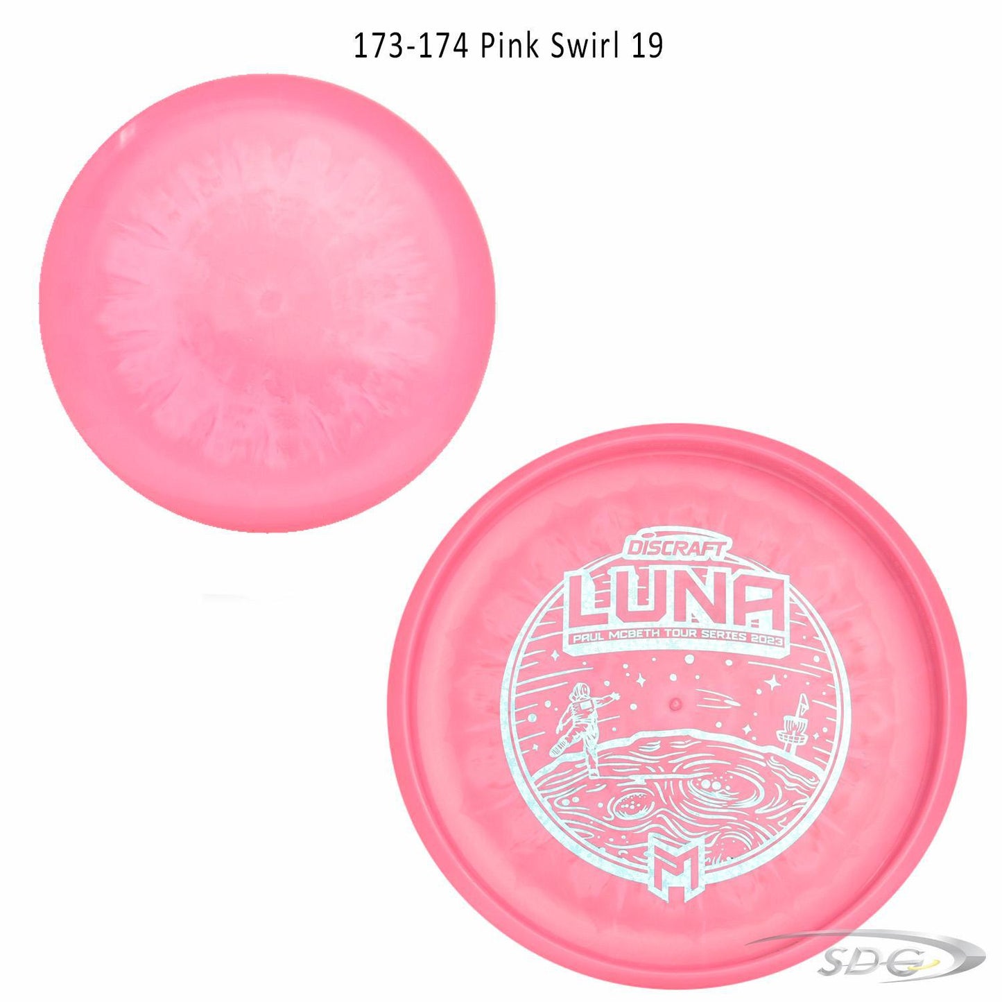 discraft-esp-luna-bottom-stamp-2023-paul-mcbeth-tour-series-disc-golf-putter 173-174 Pink Swirl 19