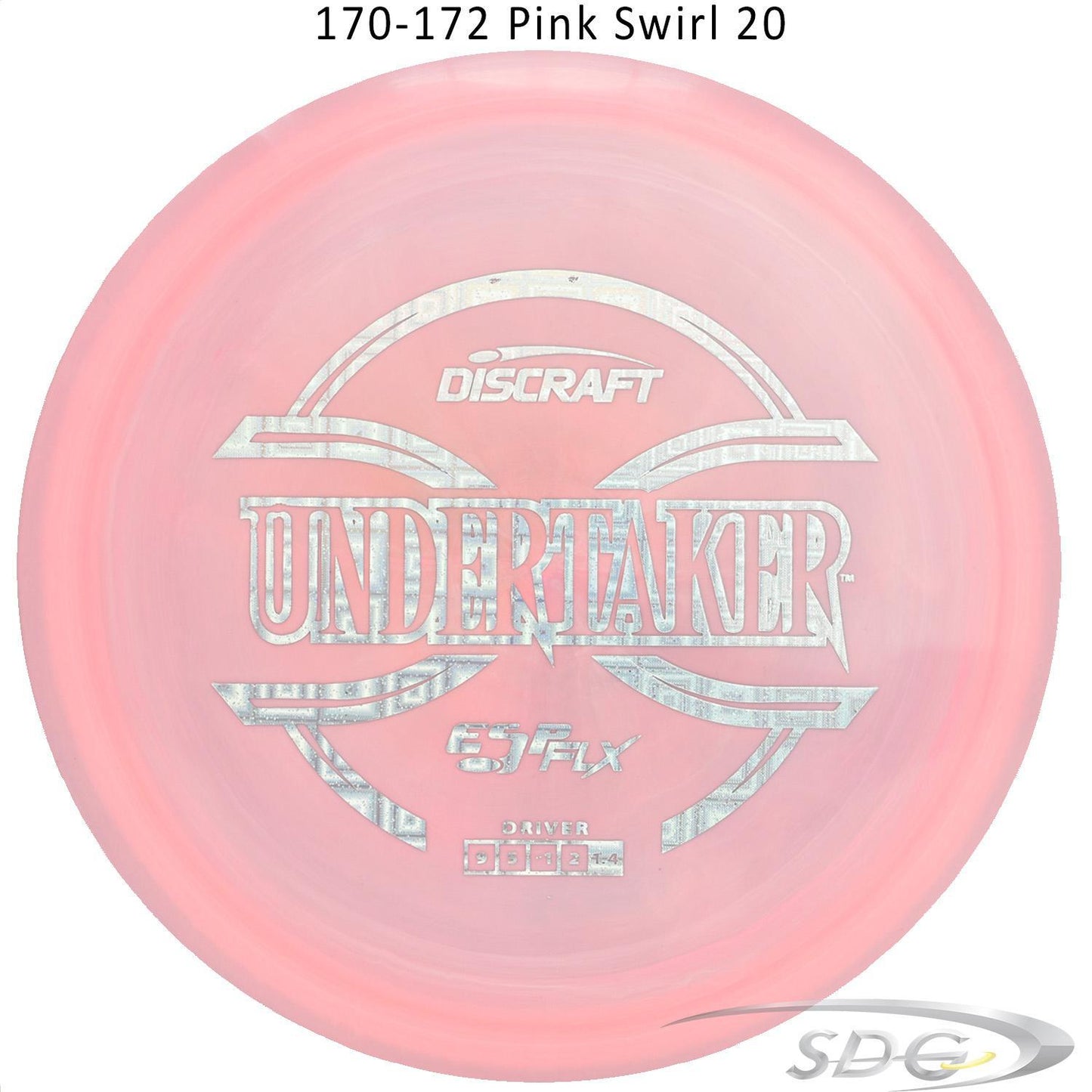 discraft-esp-flx-undertaker-disc-golf-distance-driver 170-172 Pink Swirl 20