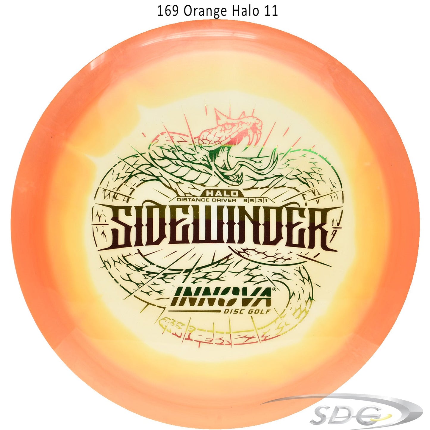 innova-halo-star-sidewinder-disc-golf-distance-driver 169 Orange Halo 11 