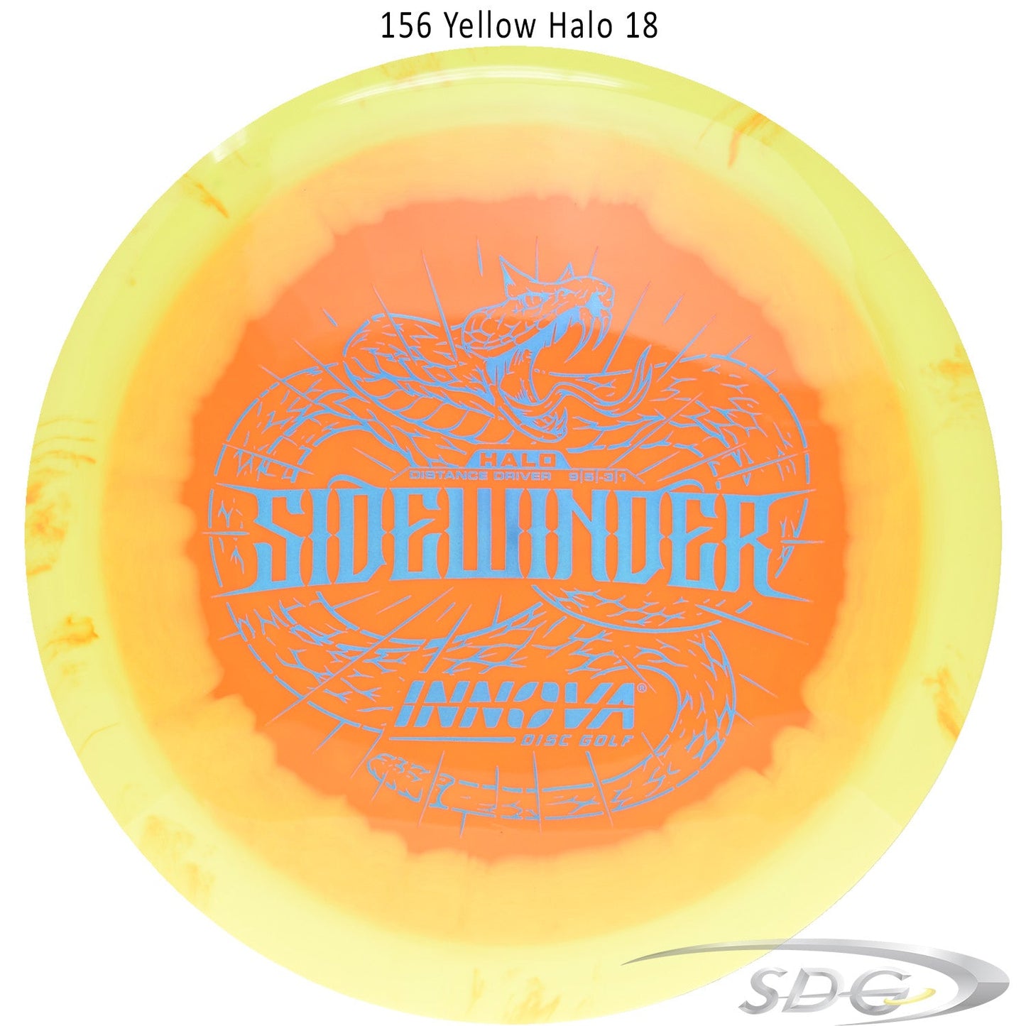 innova-halo-star-sidewinder-disc-golf-distance-driver 156 Yellow Halo 18 