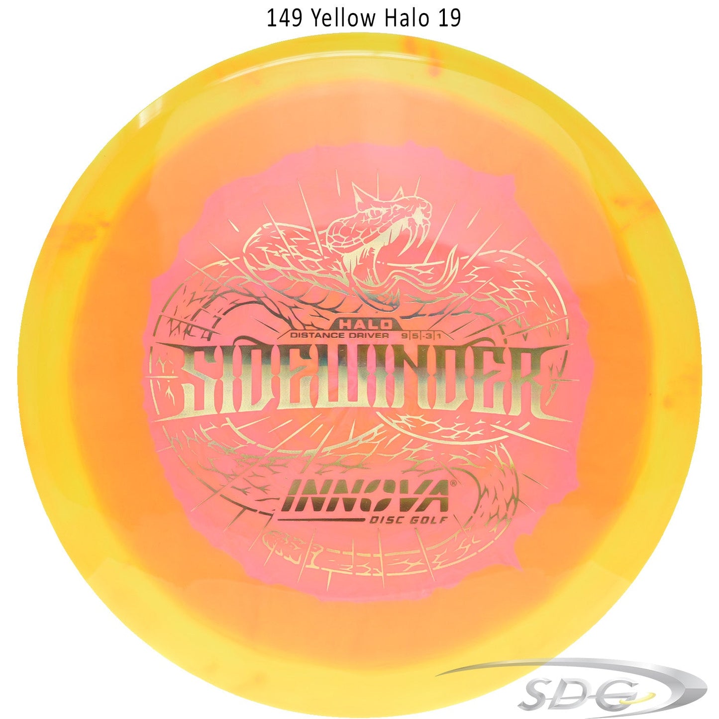 innova-halo-star-sidewinder-disc-golf-distance-driver 149 Yellow Halo 19 