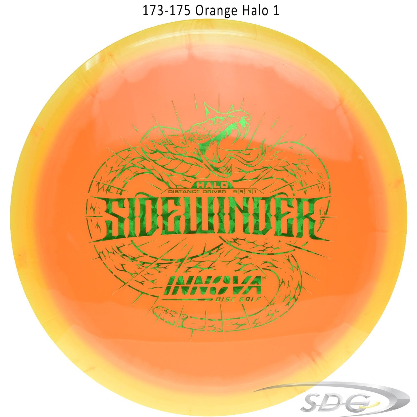 innova-halo-star-sidewinder-disc-golf-distance-driver 173-175 Orange Halo 1 