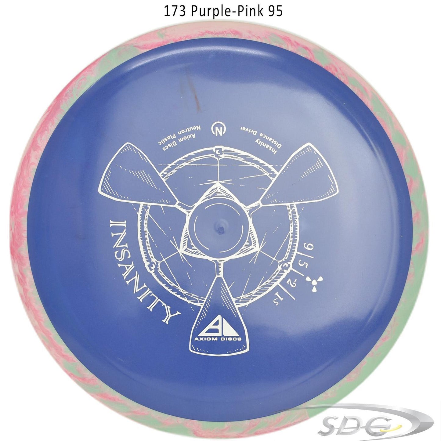 axiom-neutron-insanity-disc-golf-distance-driver 173 Purple-Pink 95