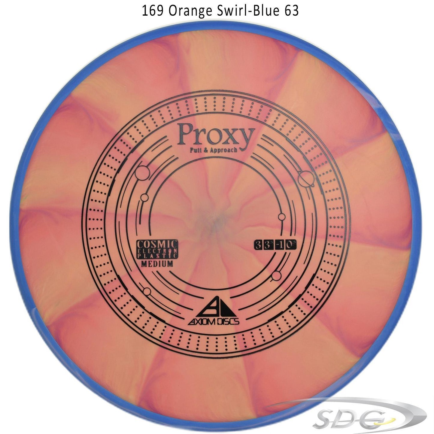 axiom-cosmic-electron-proxy-medium-disc-golf-putt-approach 169 Orange Swirl-Blue 63