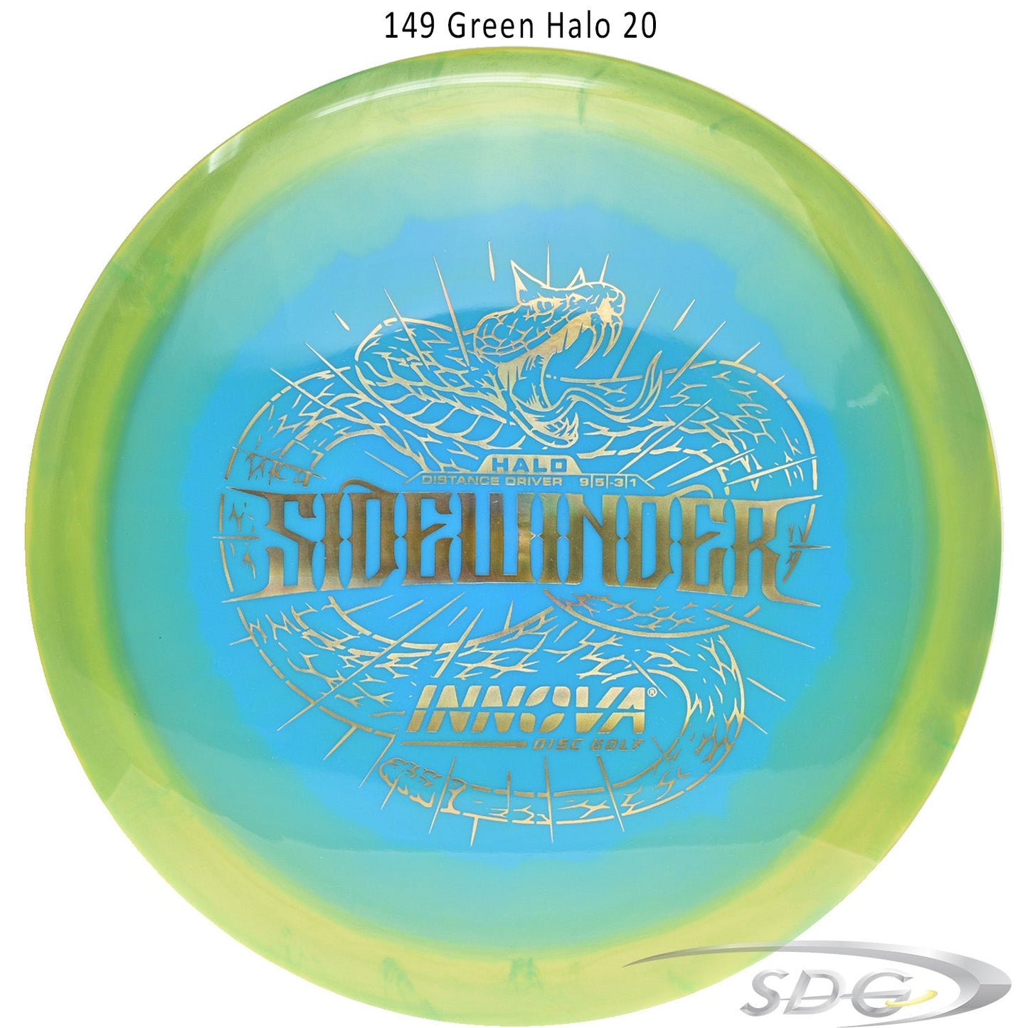innova-halo-star-sidewinder-disc-golf-distance-driver 149 Green Halo 20 