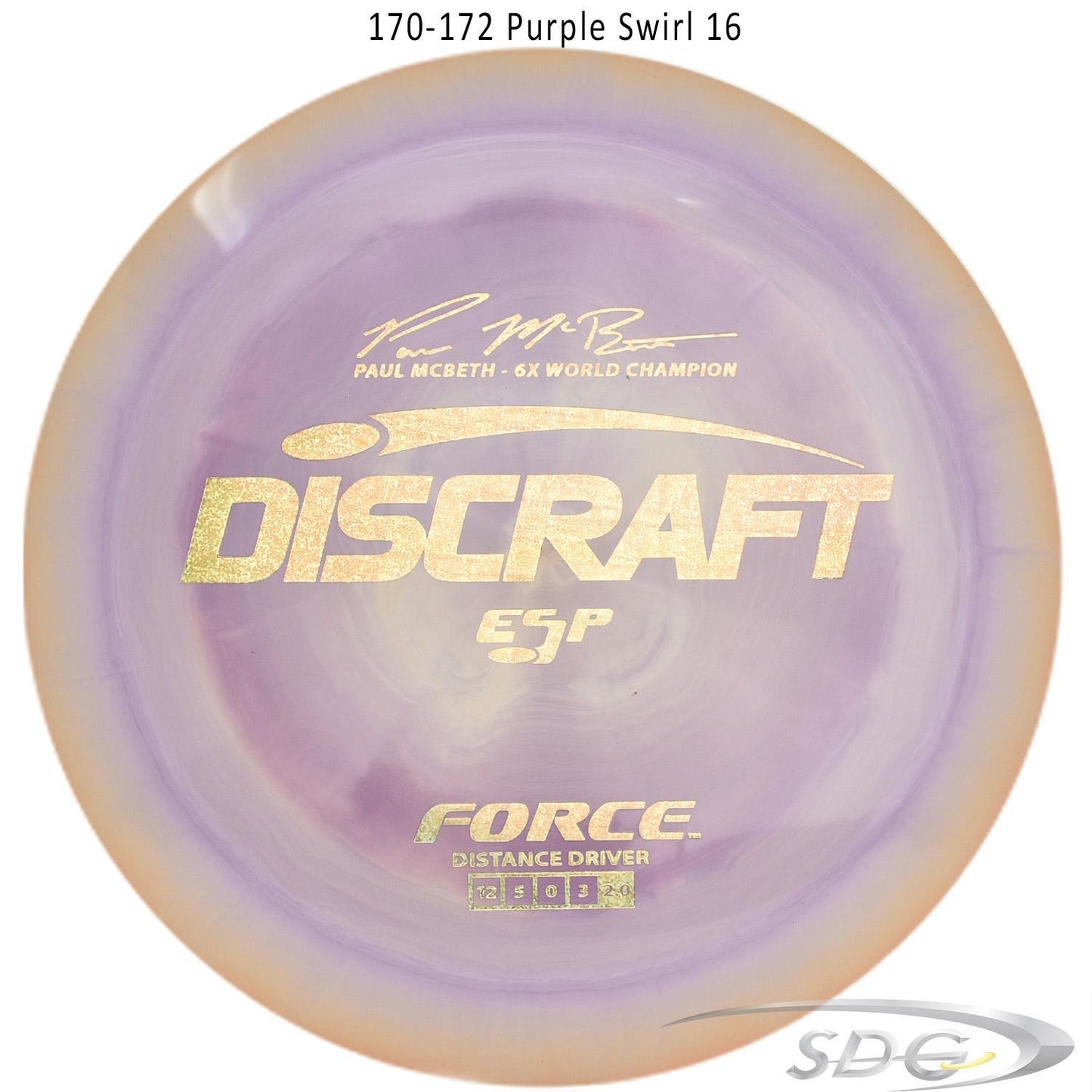 discraft-esp-force-6x-paul-mcbeth-signature-disc-golf-distance-driver 170-172 Purple Swirl 16