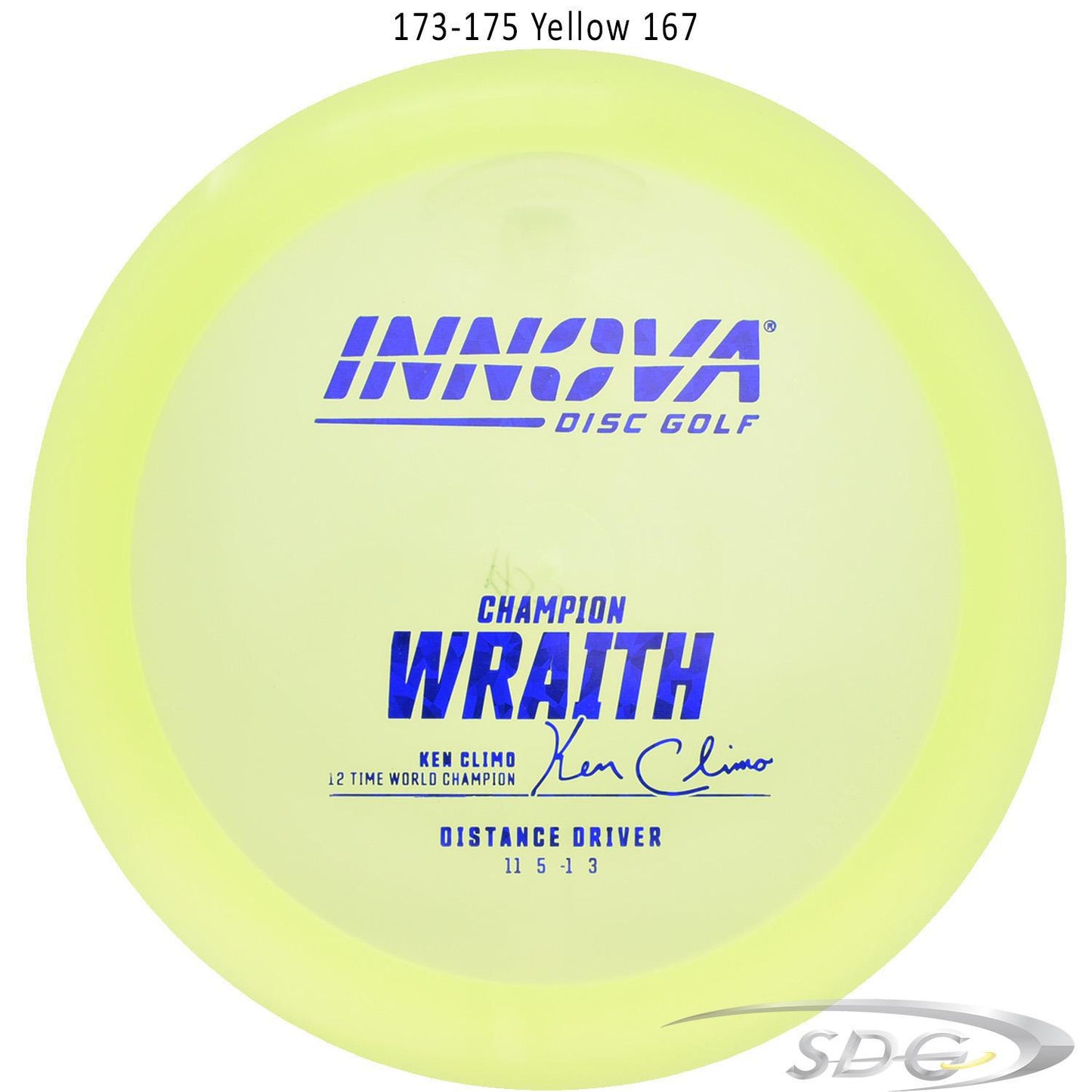 innova-champion-wraith-disc-golf-distance-driver 173-175 Yellow 167 