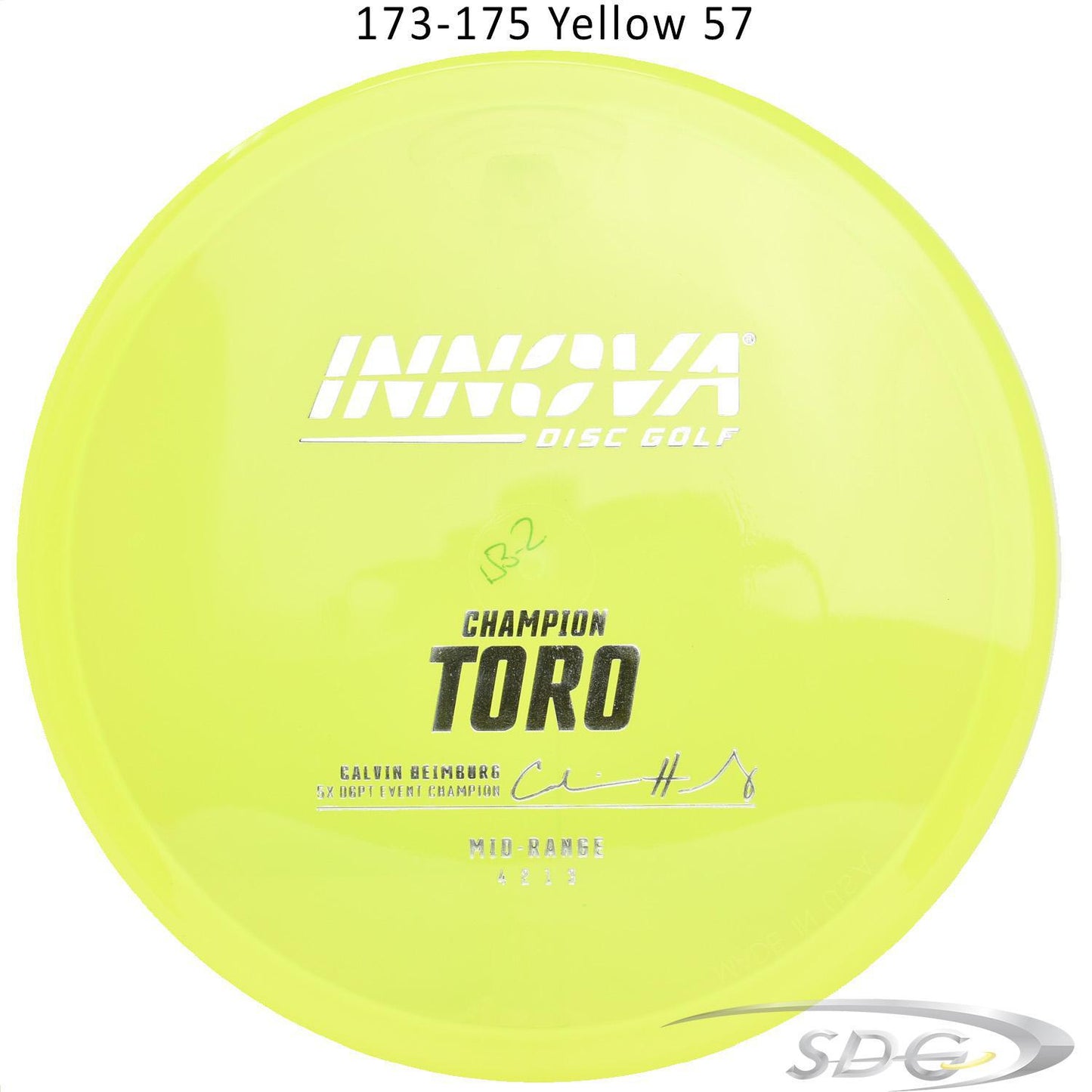 innova-champion-toro-calvin-heimburg-signature-disc-golf-mid-range 173-175 Yellow 57 