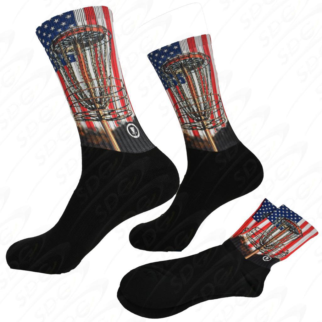 tee-box-sox-disc-golf-apparel Large-Stars Stripes & Chains