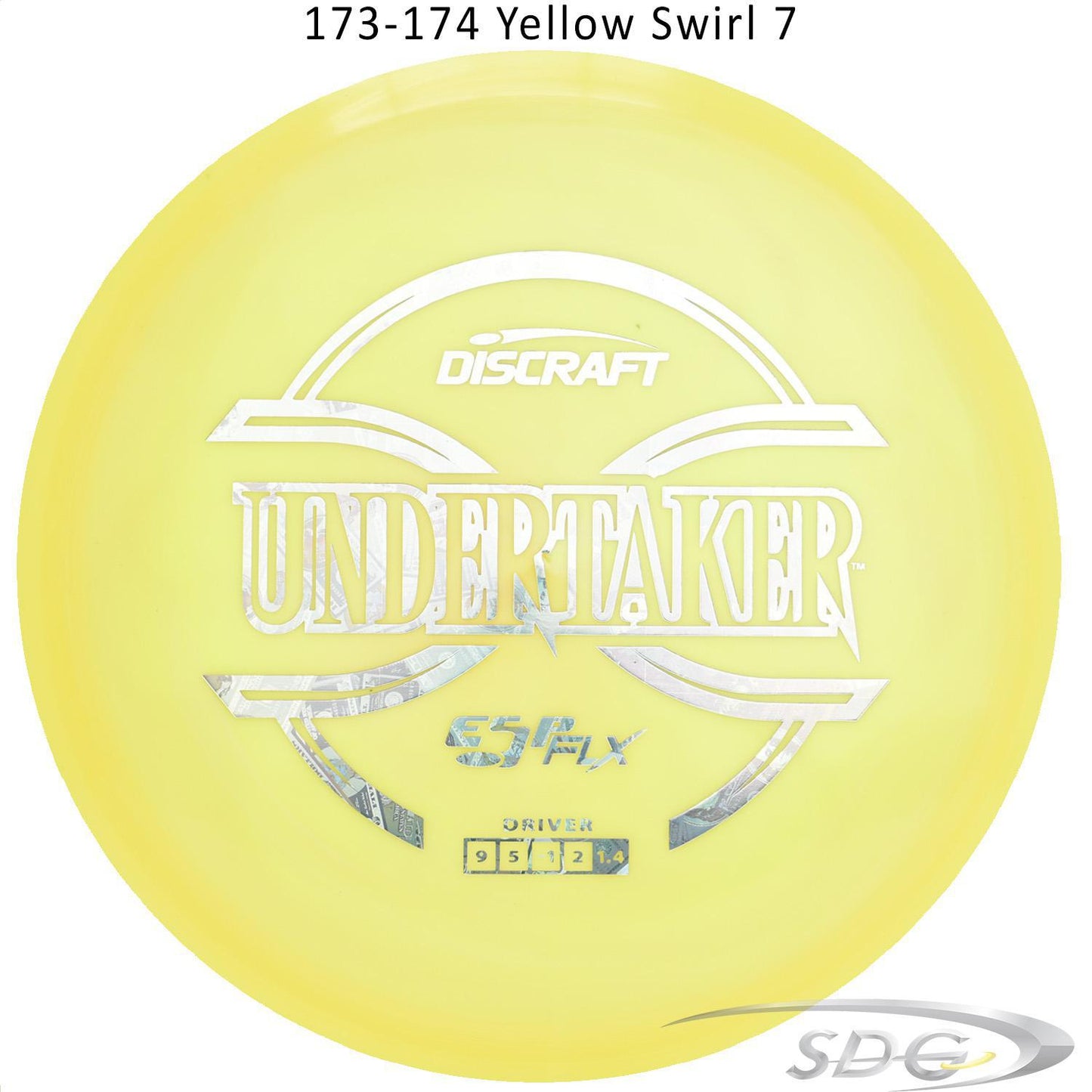 discraft-esp-flx-undertaker-disc-golf-distance-driver 173-174 Yellow Swirl 7