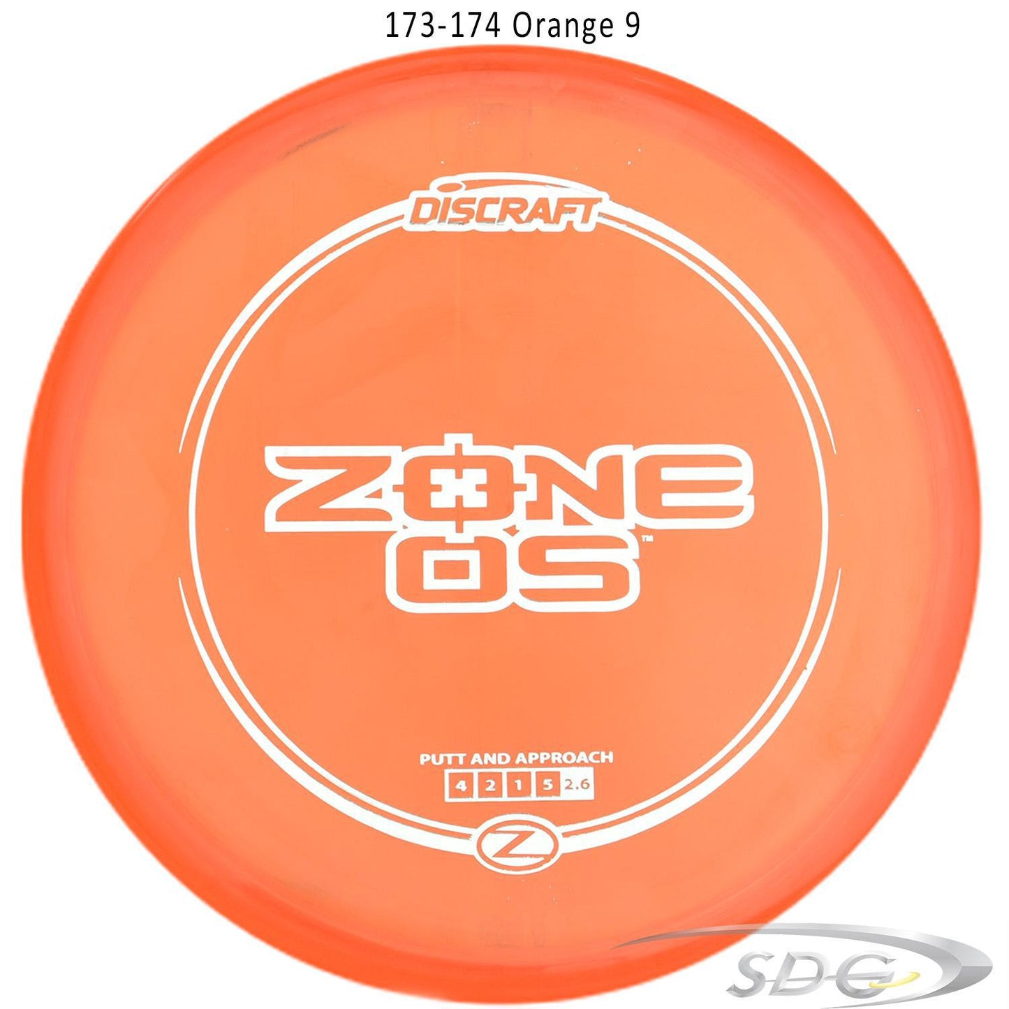 discraft-z-line-zone-os-disc-golf-putter 173-174 Orange 9