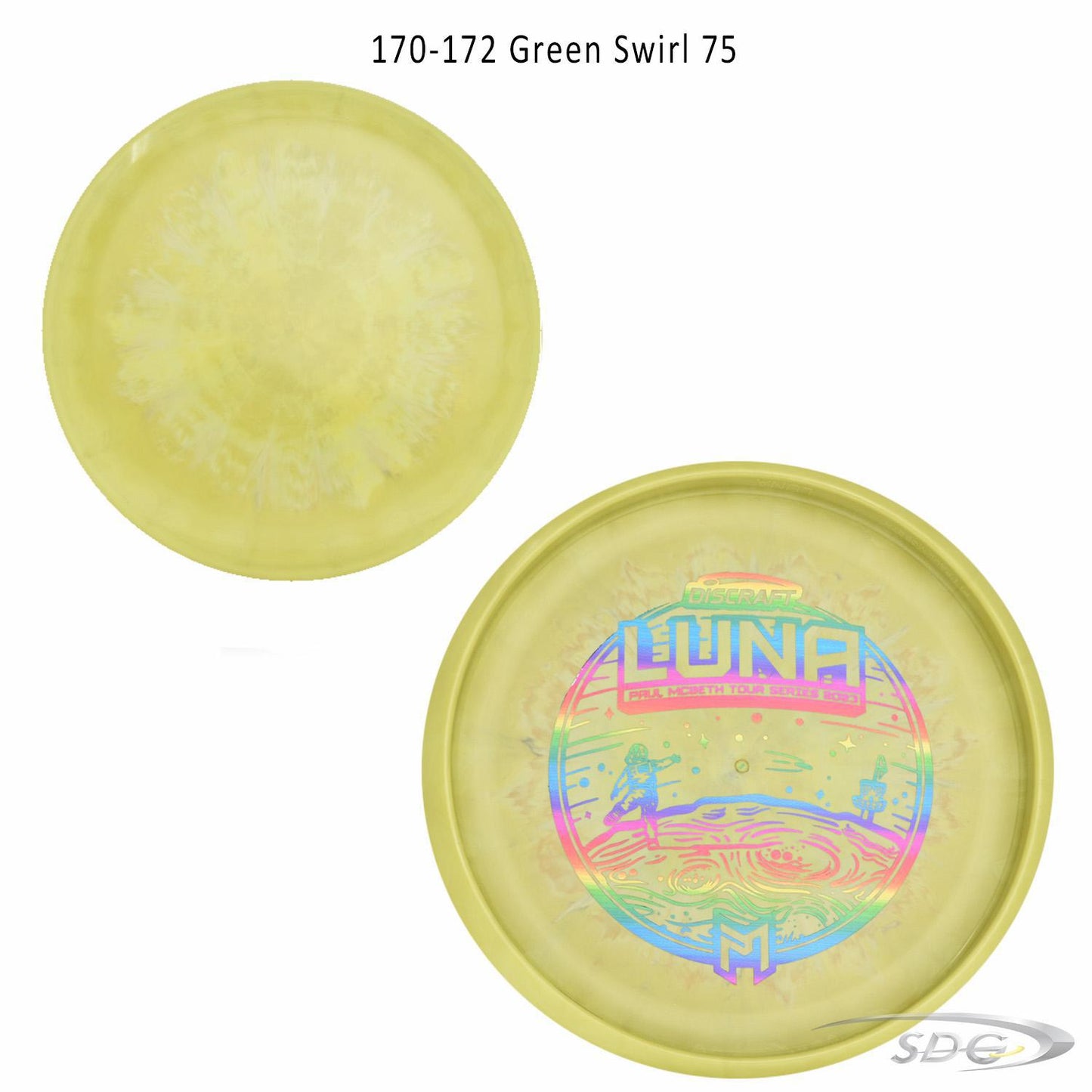 discraft-esp-luna-bottom-stamp-2023-paul-mcbeth-tour-series-disc-golf-putter 170-172 Green Swirl 75