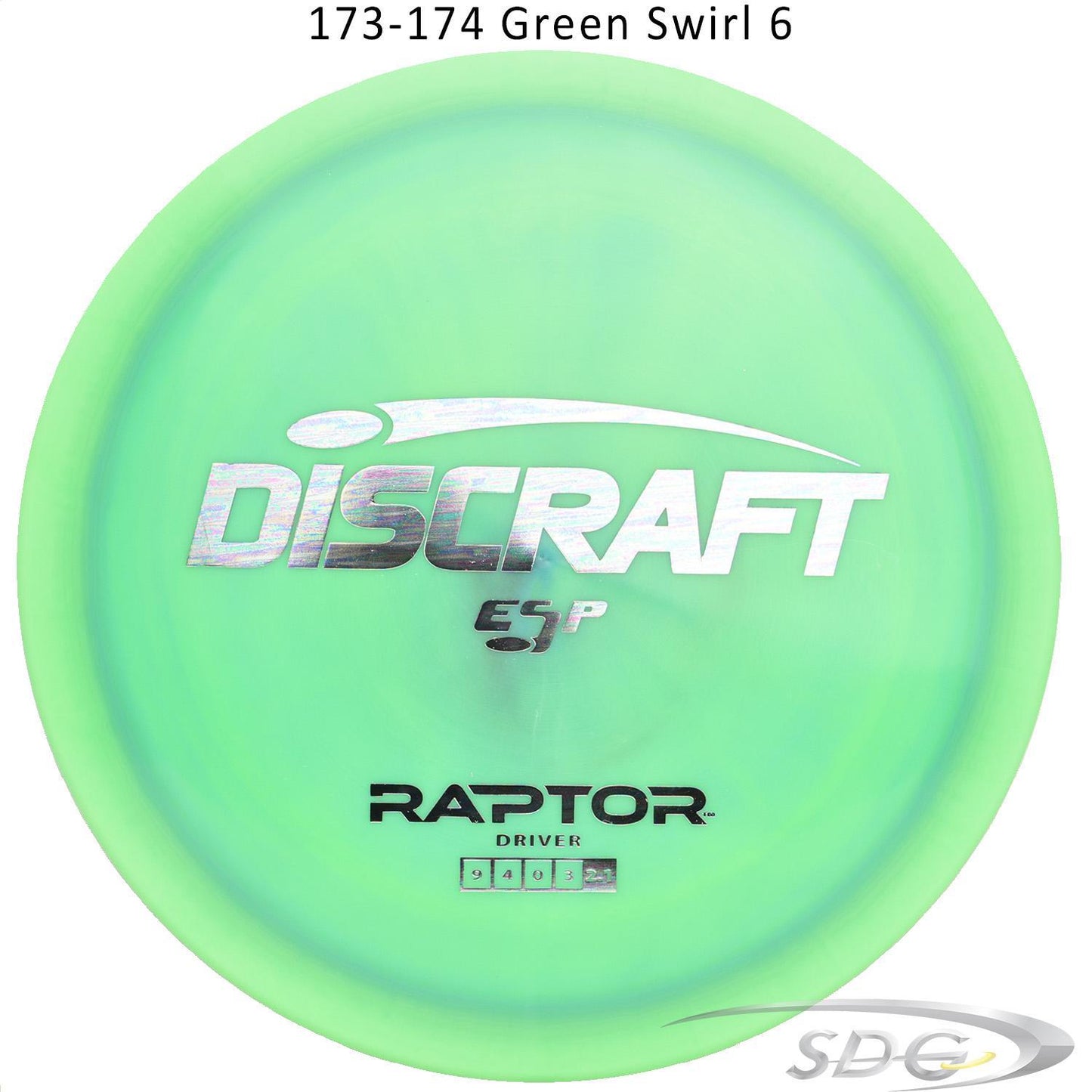 discraft-esp-raptor-disc-golf-distance-driver 173-174 Green Swirl 6