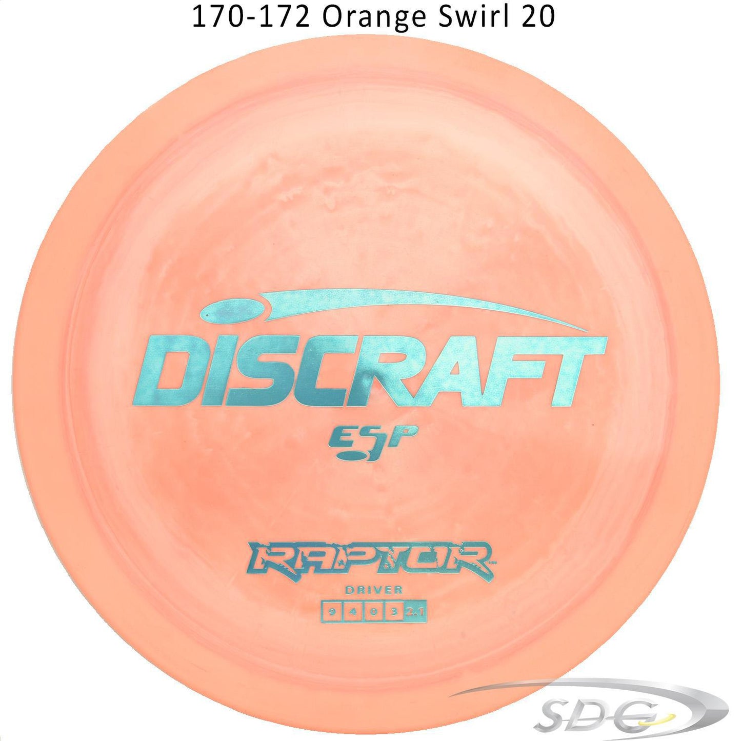 discraft-esp-raptor-disc-golf-distance-driver 170-172 Orange Swirl 20