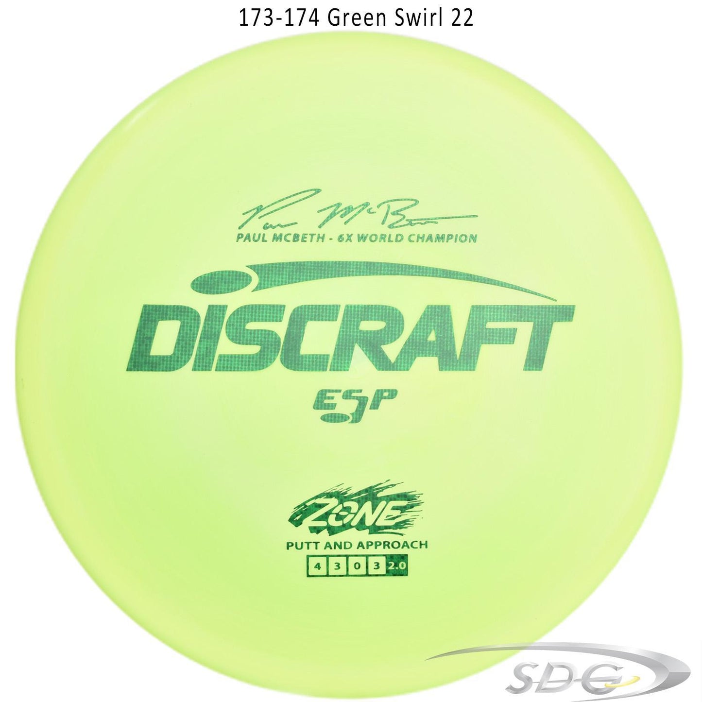 discraft-esp-zone-6x-paul-mcbeth-signature-series-disc-golf-putter 173-174 Green Swirl 22