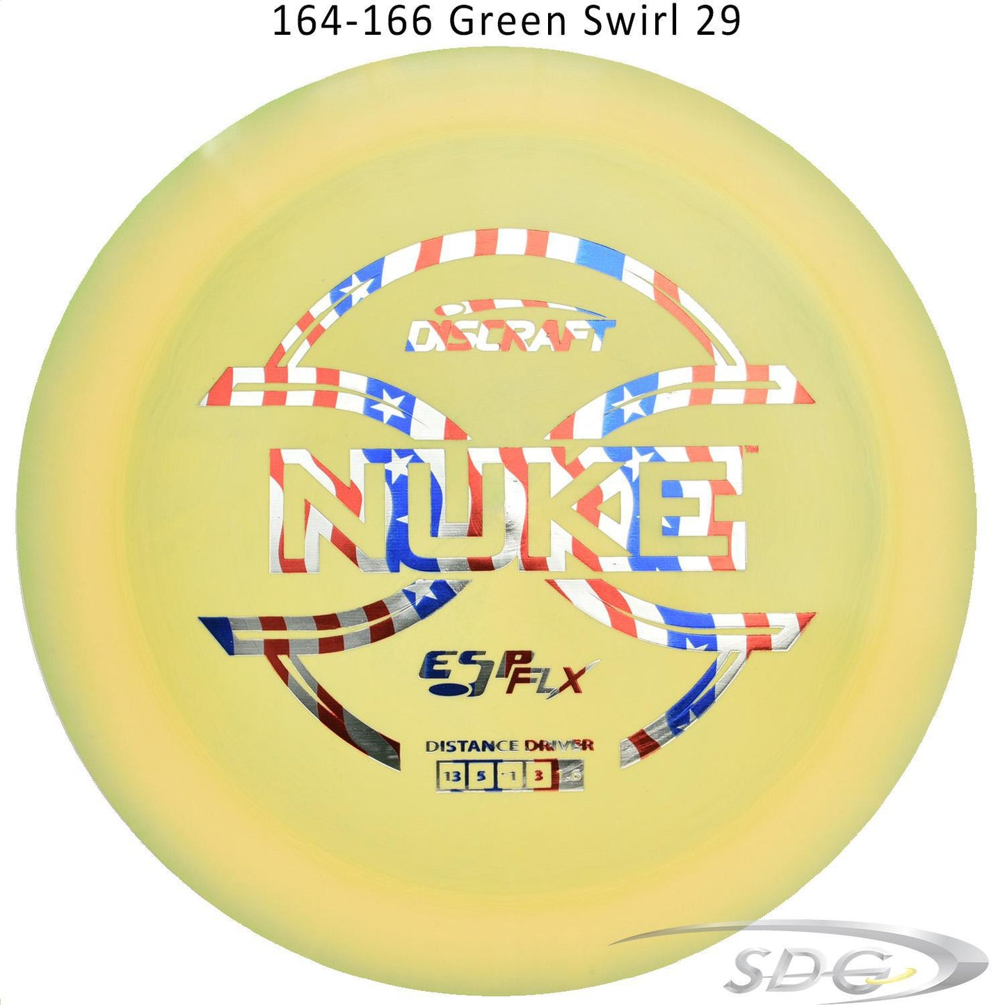 discraft-esp-flx-nuke-disc-golf-distance-driver 164-166 Green Swirl 29