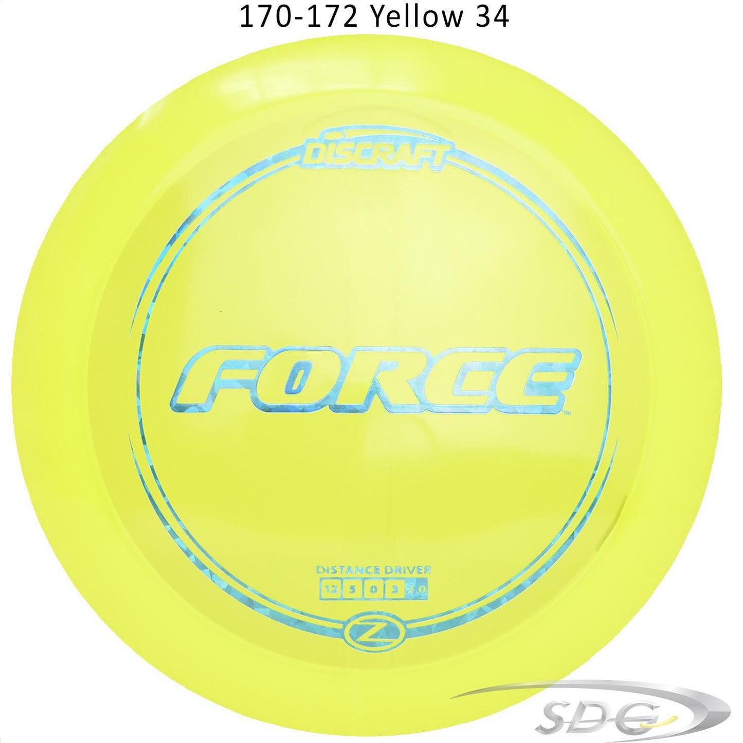 discraft-z-line-force-disc-golf-distance-driver 170-172 Yellow 34