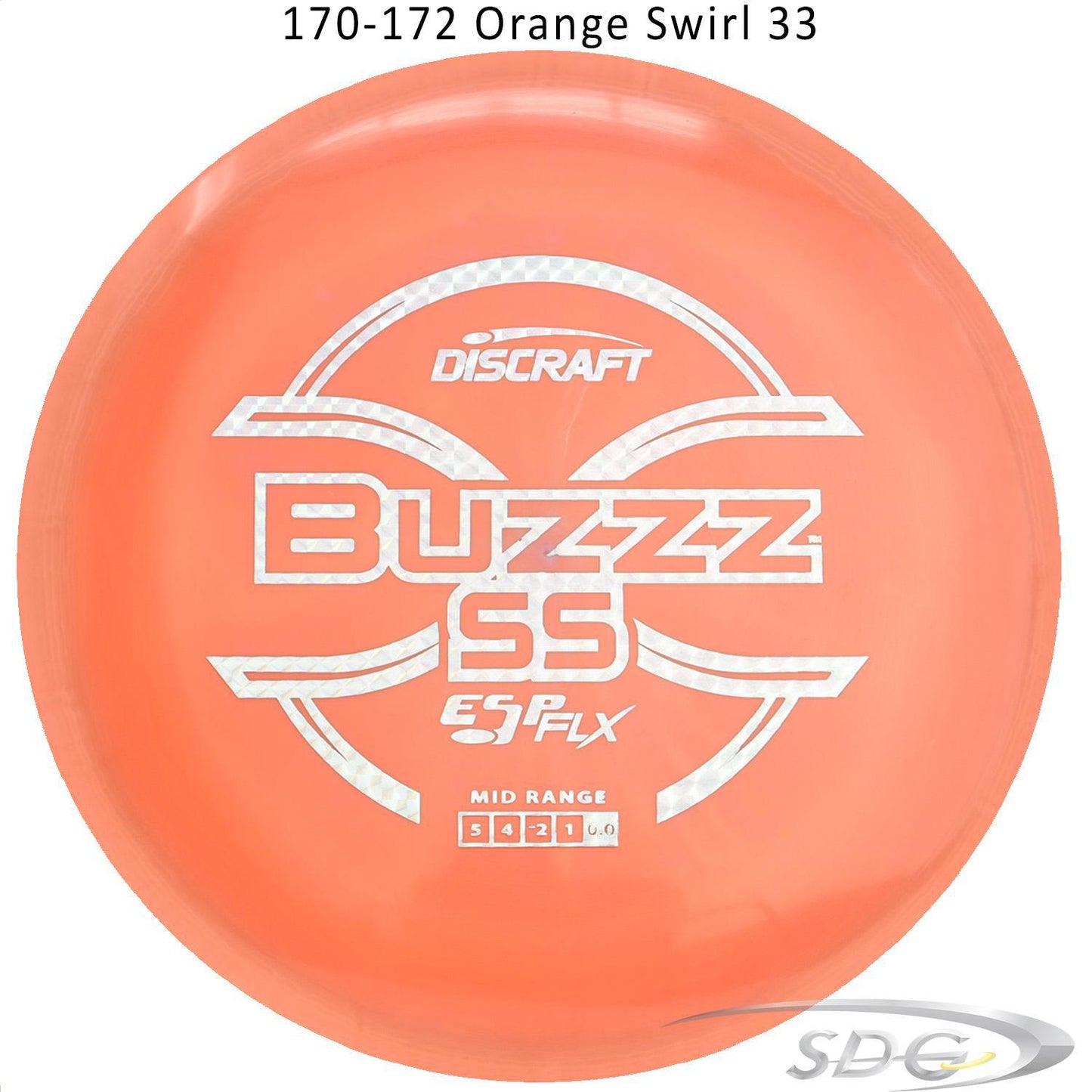 discraft-esp-flx-buzzz-ss-disc-golf-mid-range 170-172 Orange Swirl 33