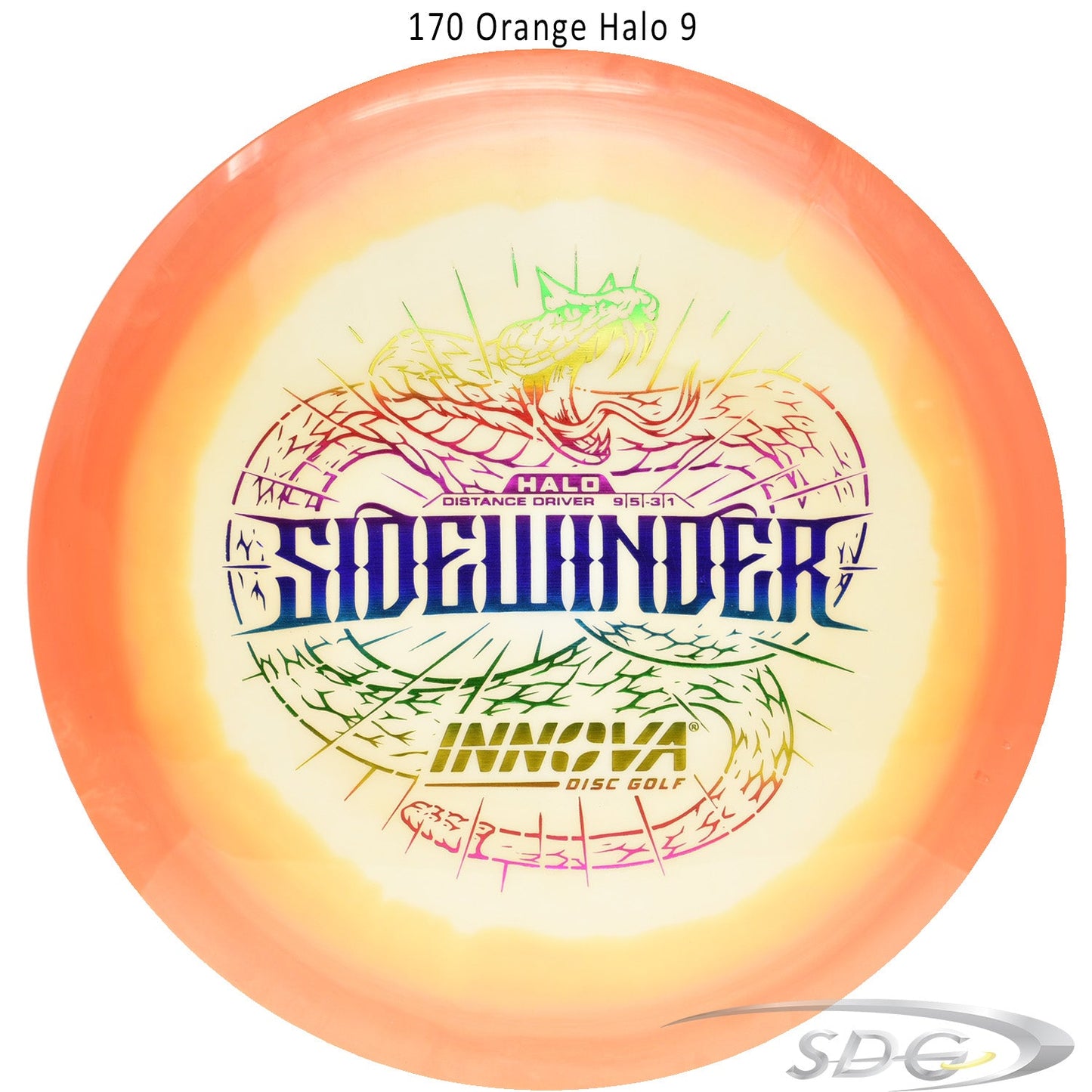 innova-halo-star-sidewinder-disc-golf-distance-driver 170 Orange Halo 9 