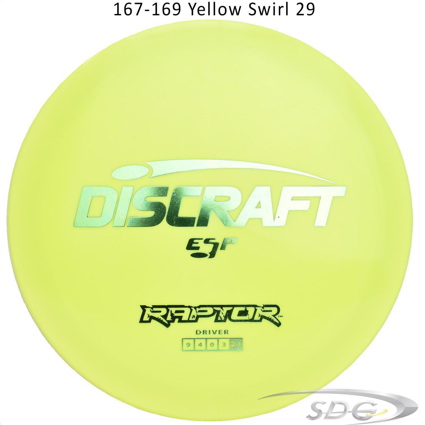 discraft-esp-raptor-disc-golf-distance-driver 167-169 Yellow Swirl 29