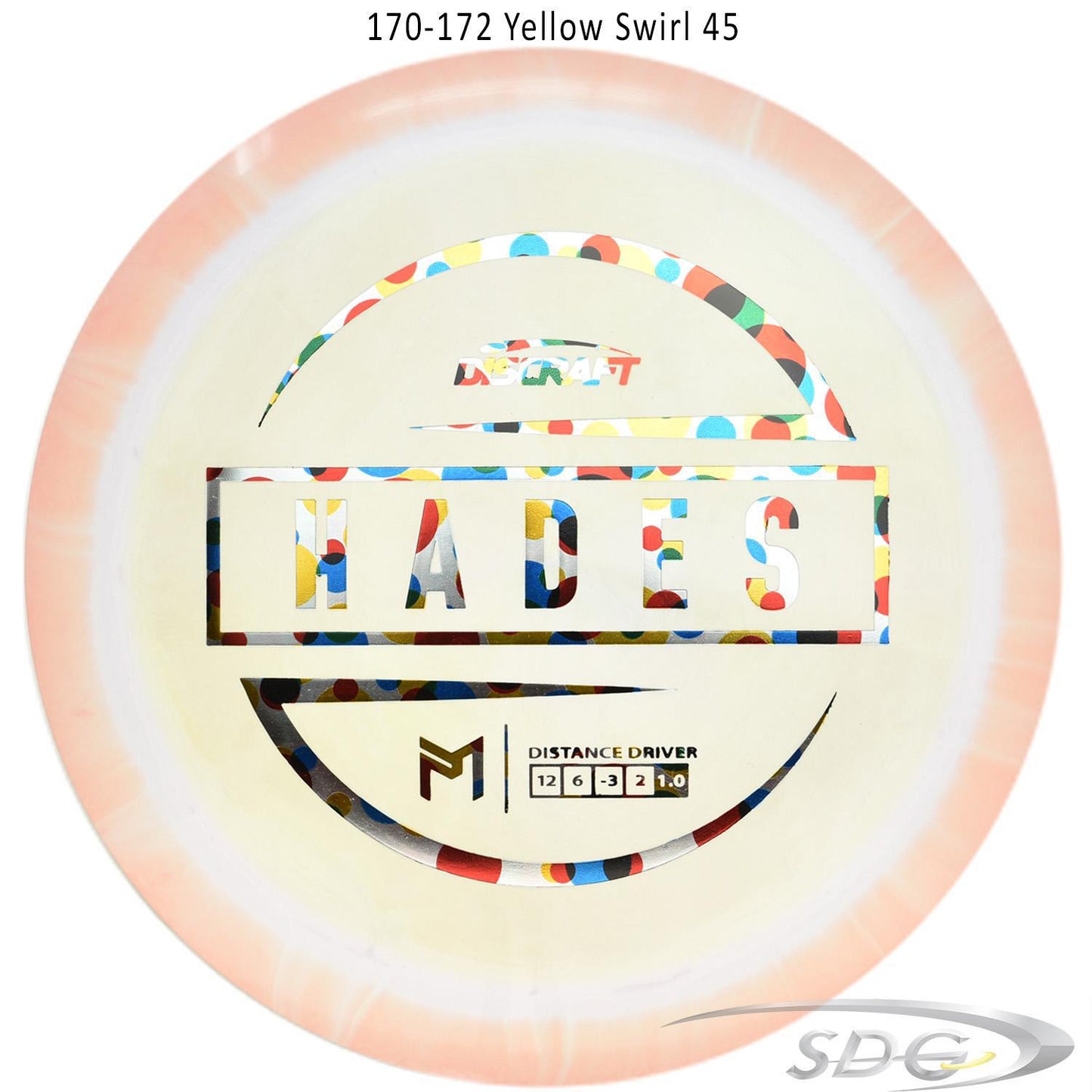 discraft-esp-hades-paul-mcbeth-signature-series-disc-golf-distance-driver 170-172 Yellow Swirl 45