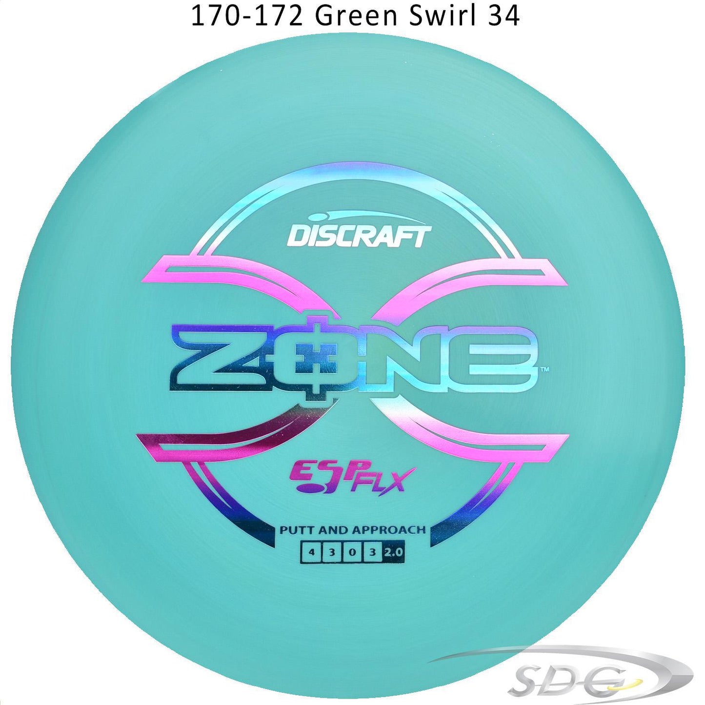 discraft-esp-flx-zone-disc-golf-putter 170-172 Green Swirl 34