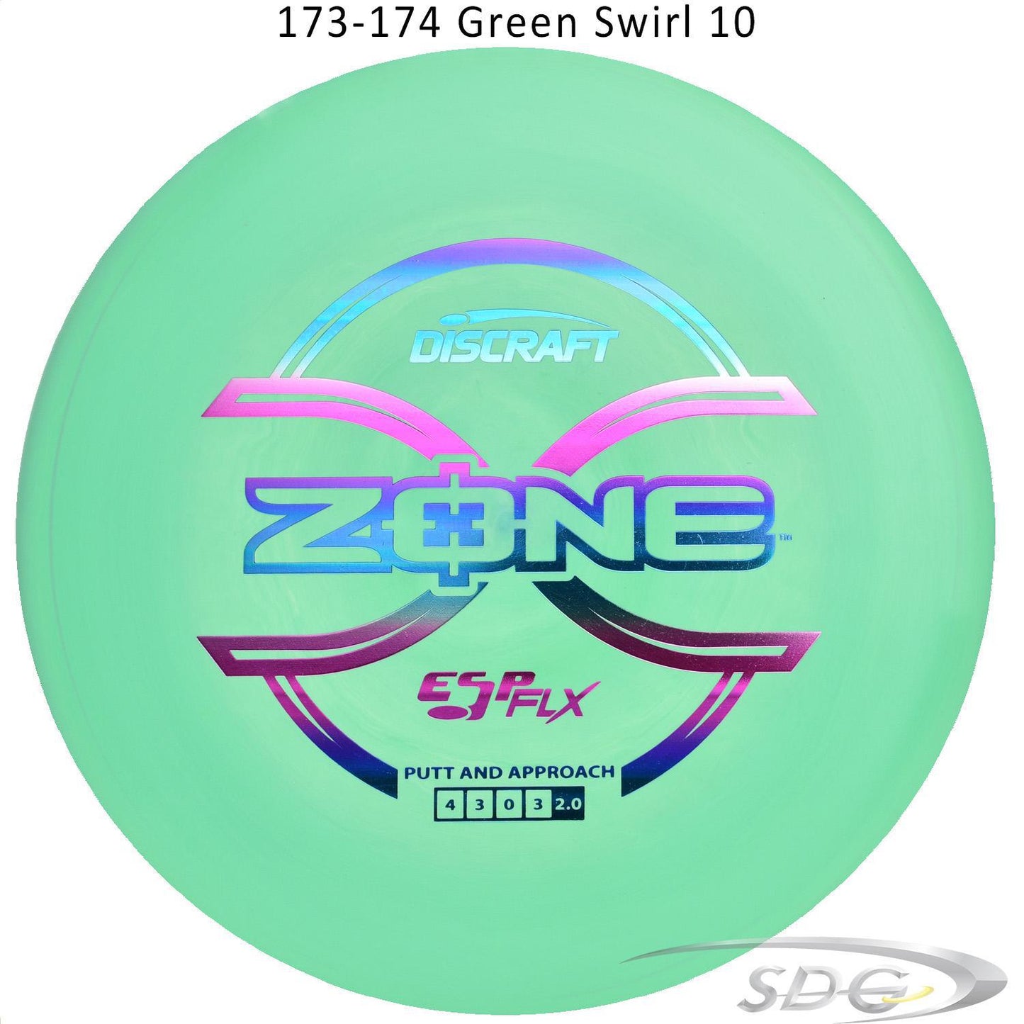 discraft-esp-flx-zone-disc-golf-putter 173-174 Green Swirl 10