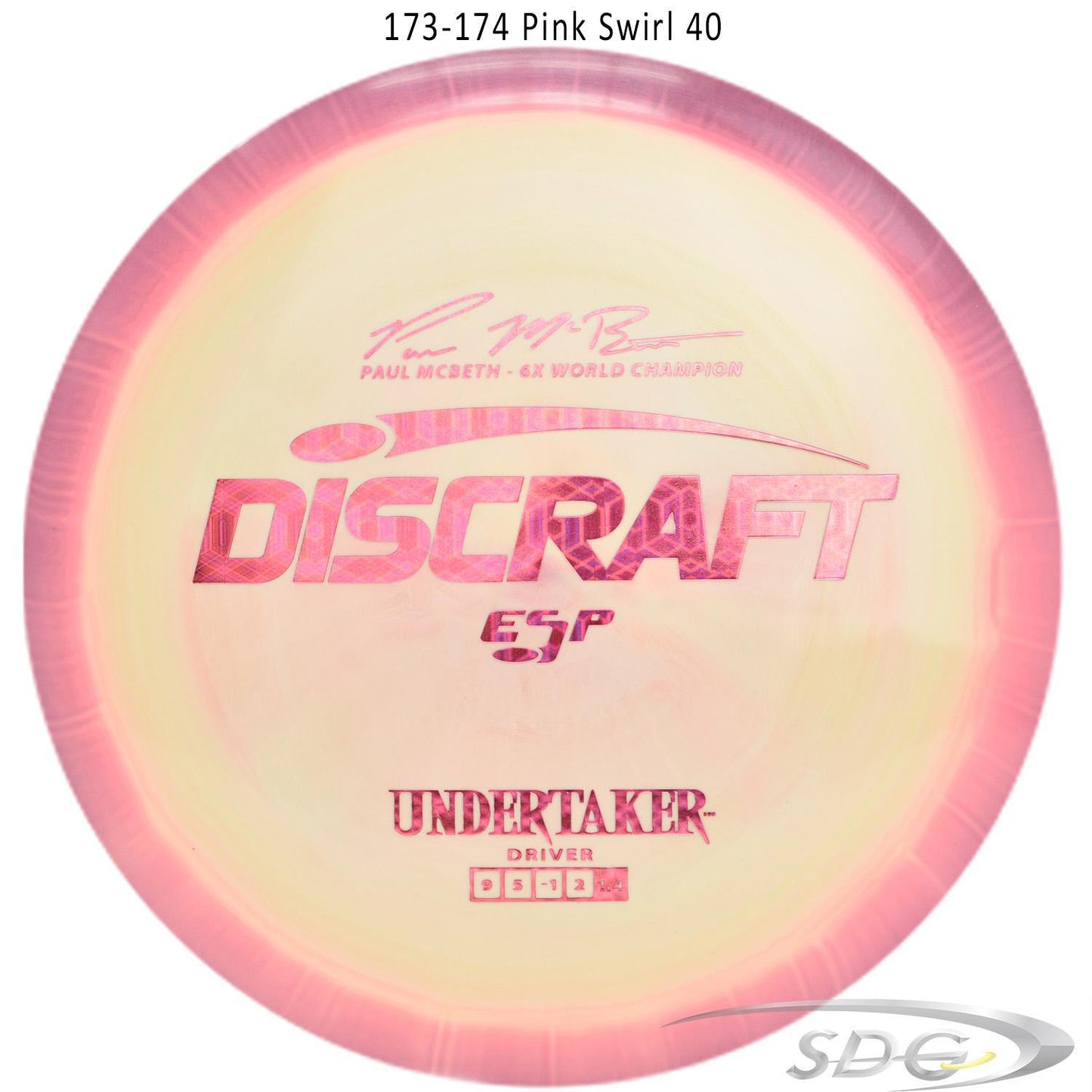 discraft-esp-undertaker-6x-paul-mcbeth-signature-series-disc-golf-distance-driver 173-174 Pink Swirl 40