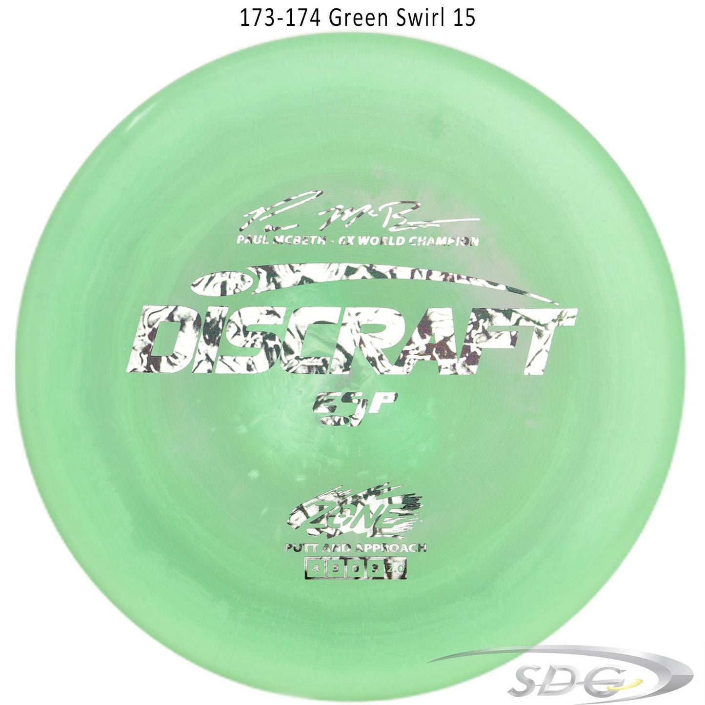 discraft-esp-zone-6x-paul-mcbeth-signature-series-disc-golf-putter 173-174 Green Swirl 15