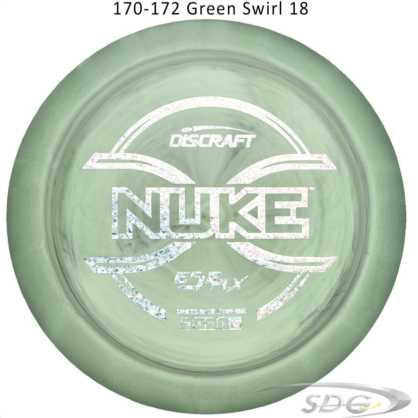 discraft-esp-flx-nuke-disc-golf-distance-driver 170-172 Green Swirl 18