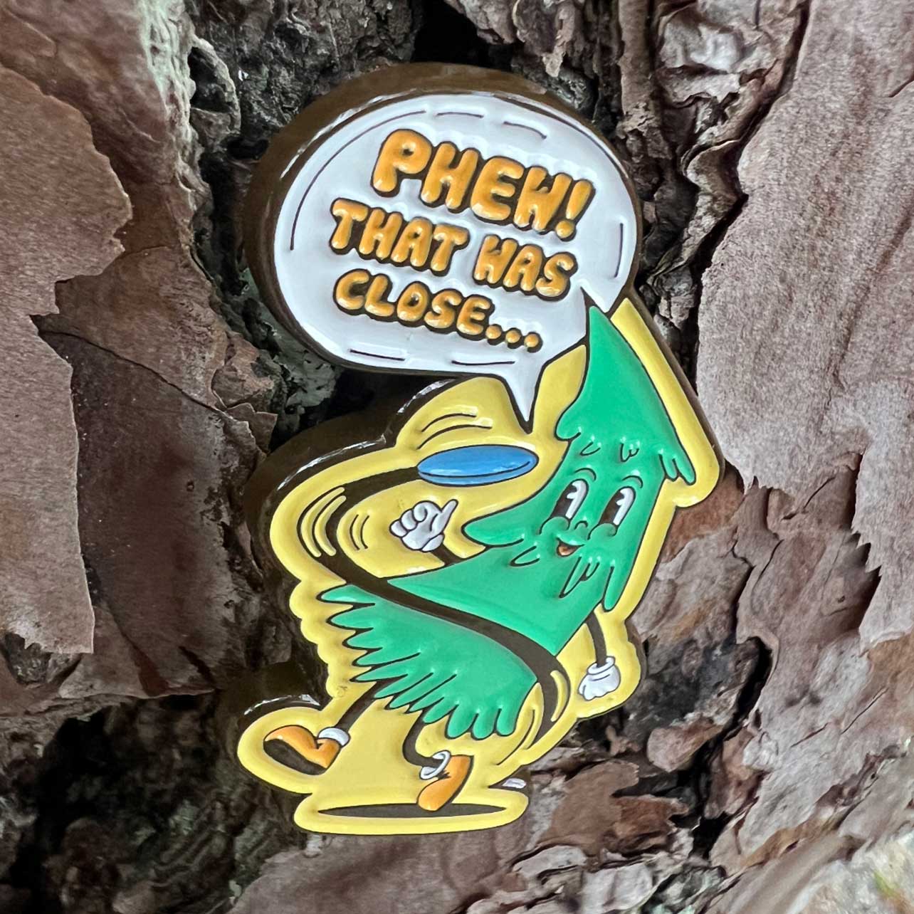That Was Close Tree Disc Golf Pin