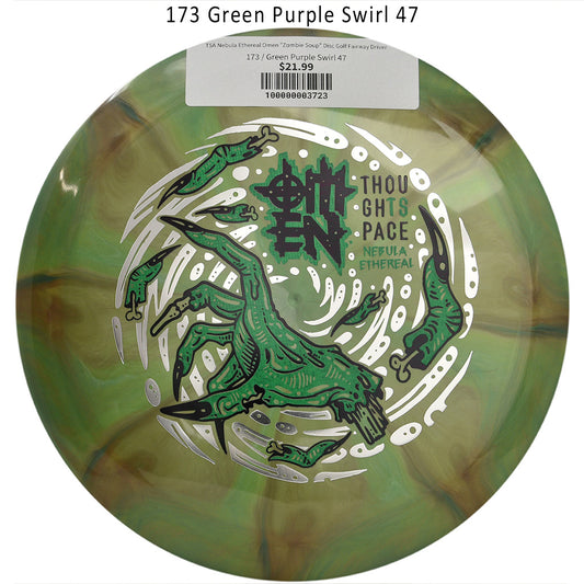 tsa-nebula-ethereal-omen-zombie-soup-disc-golf-fairway-driver 173 Green Purple Swirl 47