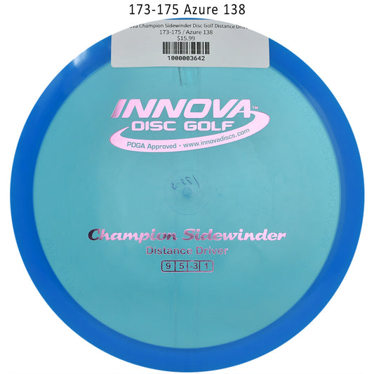 innova-champion-sidewinder-disc-golf-distance-driver 173-175 Azure 138 