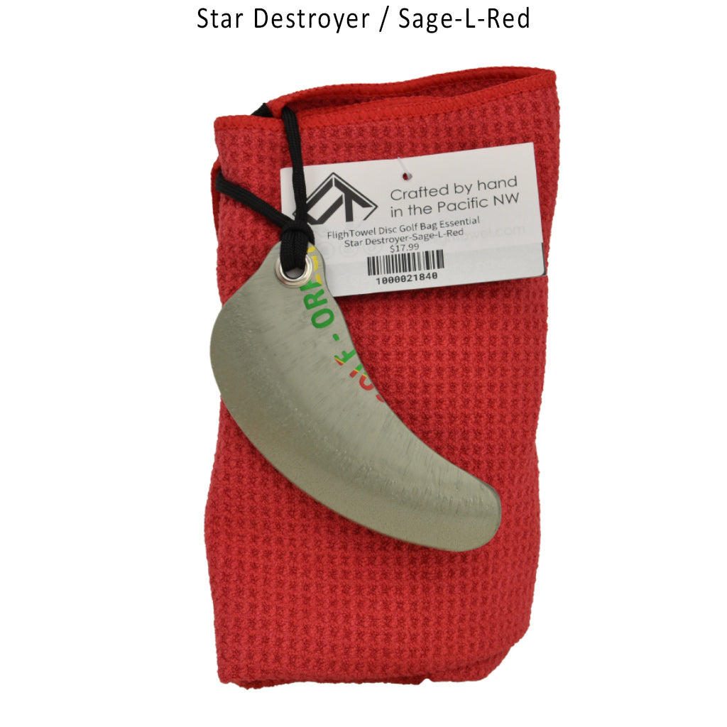 flightowel-disc-golf-bag-essential Star Destroyer-Sage-L-Red 