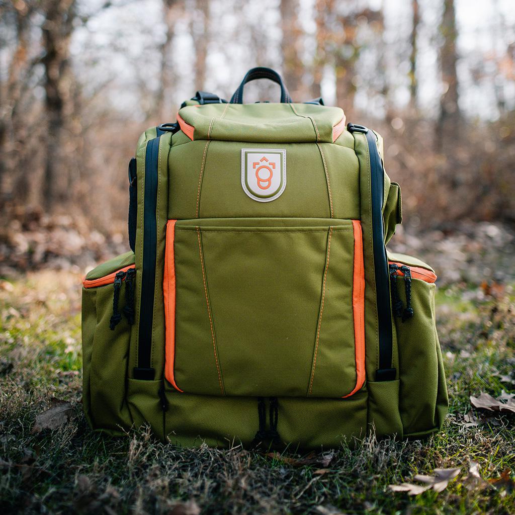Squatch Legend 3.0 Disc Golf Backpack w/ Cooler Disc Golf Bag Forest-Orange 