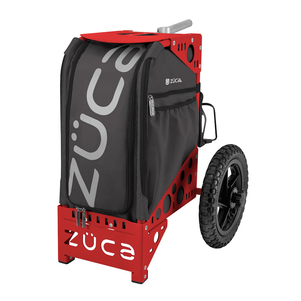 zuca-all-terrain-disc-golf-cart Gunmetal-Red 