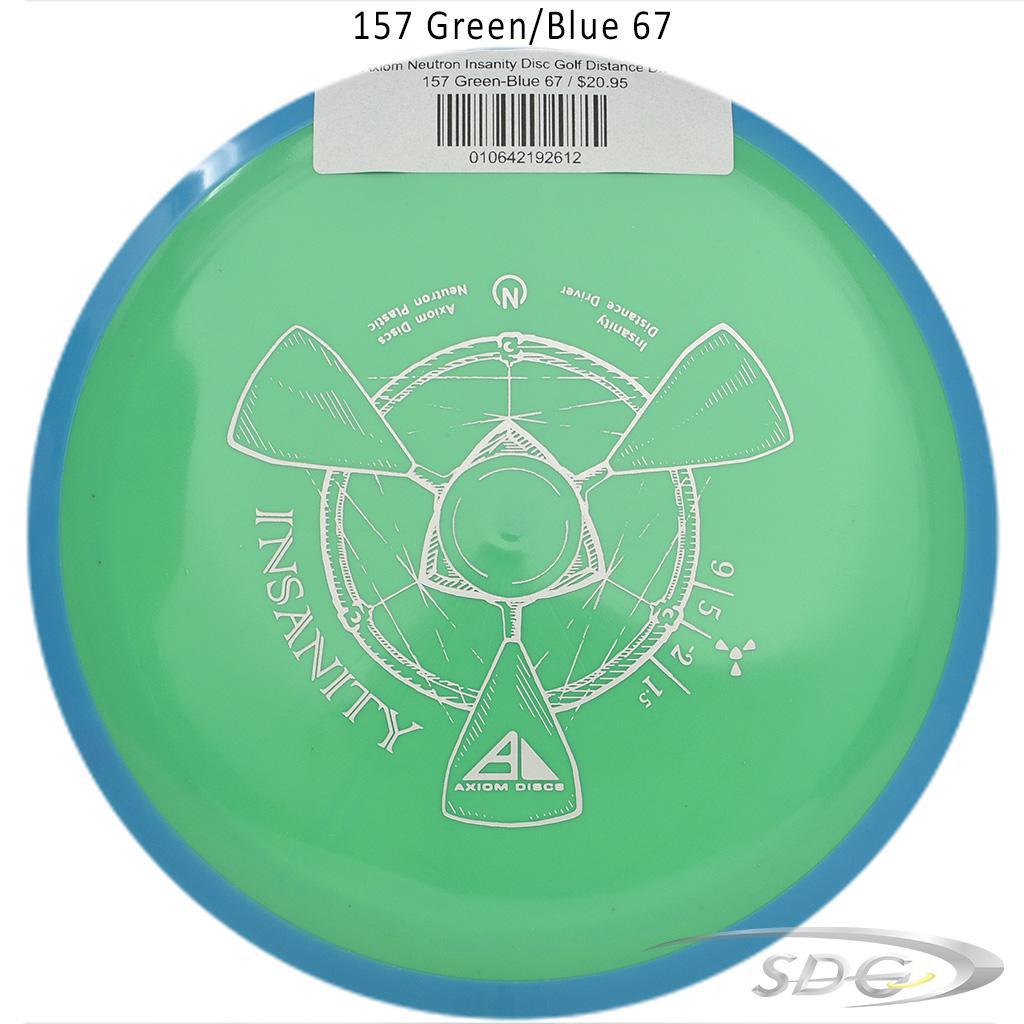axiom-neutron-insanity-disc-golf-distance-driver 157 Green-Blue 67
