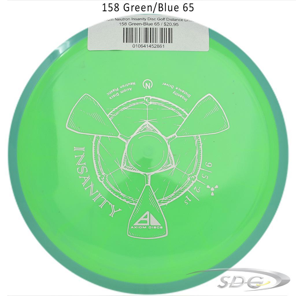 axiom-neutron-insanity-disc-golf-distance-driver 158 Green-Blue 65
