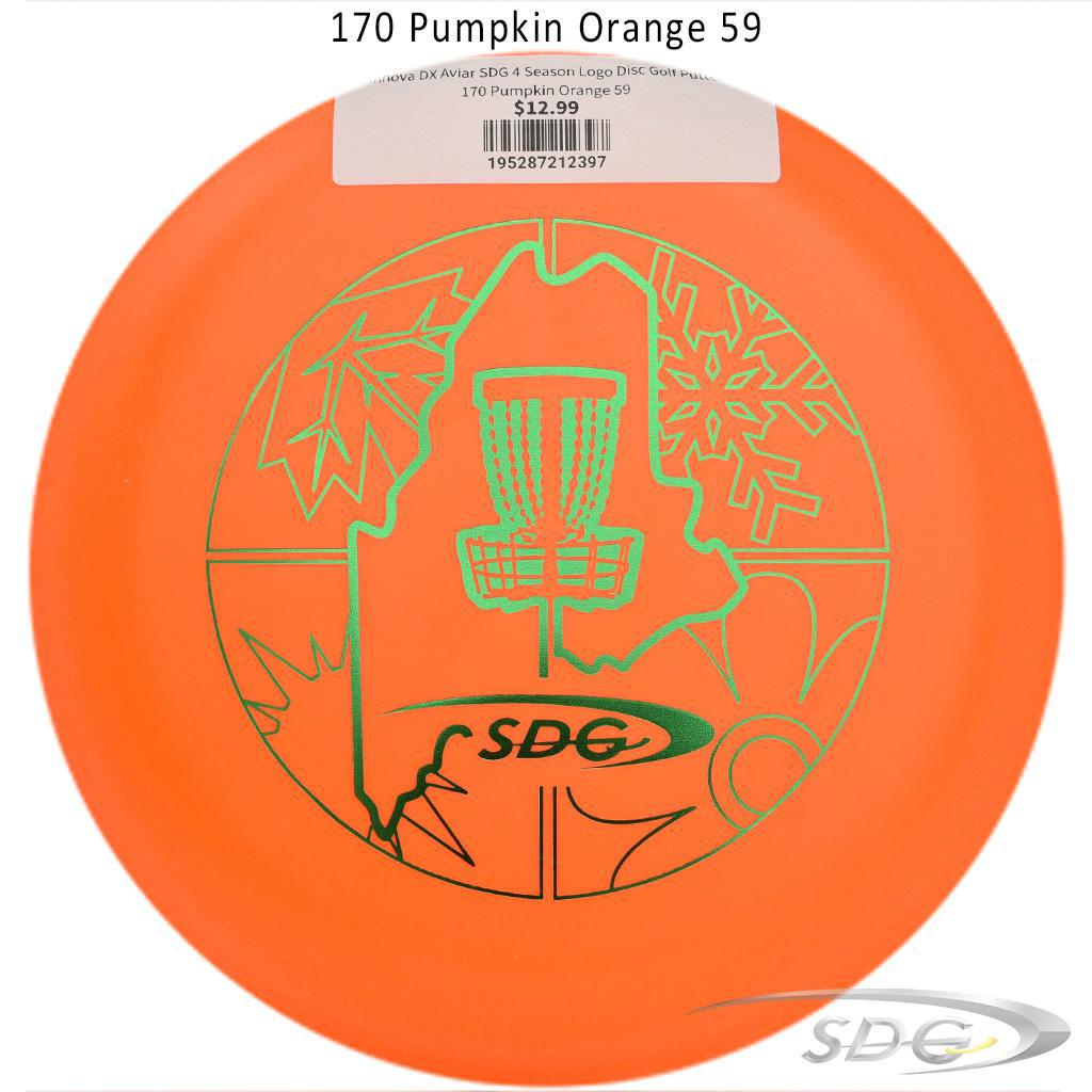 innova-dx-aviar-sdg-4-season-logo-disc-golf-putter 170 Pumpkin Orange 59 