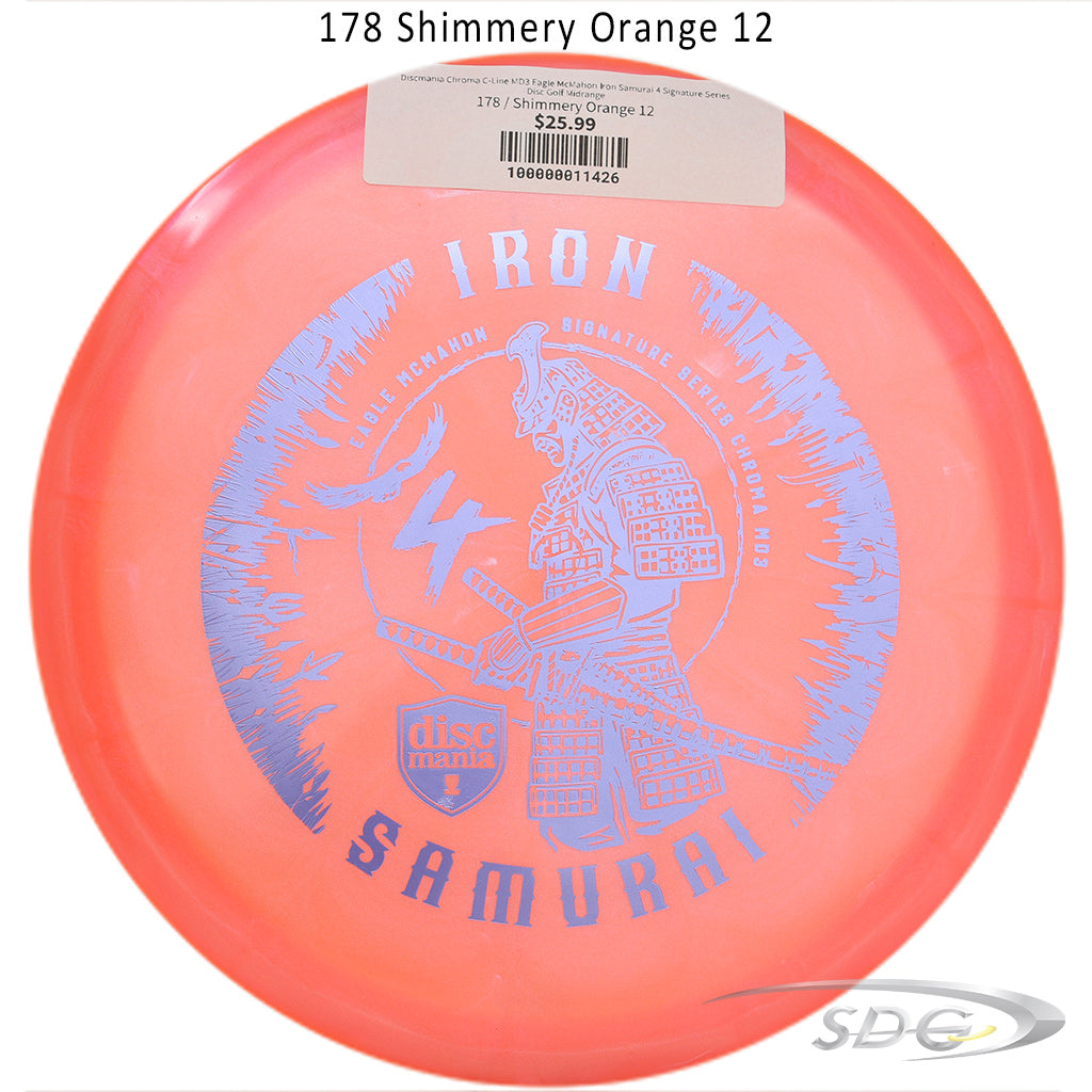 discmania-chroma-c-line-md3-eagle-mcmahon-iron-samurai-4-signature-series-disc-golf-midrange 178 Shimmery Orange 12