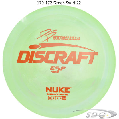 discraft-esp-nuke-paige-pierce-signature-disc-golf-distance-driver 170-172 Green Swirl 22