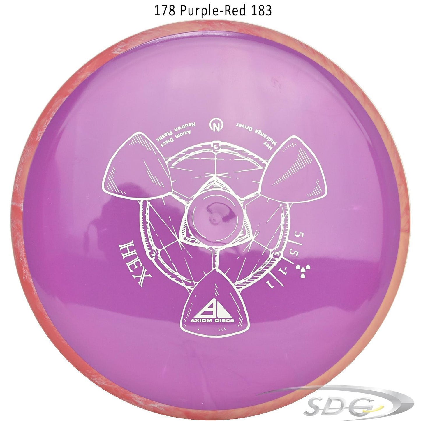 axiom-neutron-hex-disc-golf-midrange 178 Purple-Red 183
