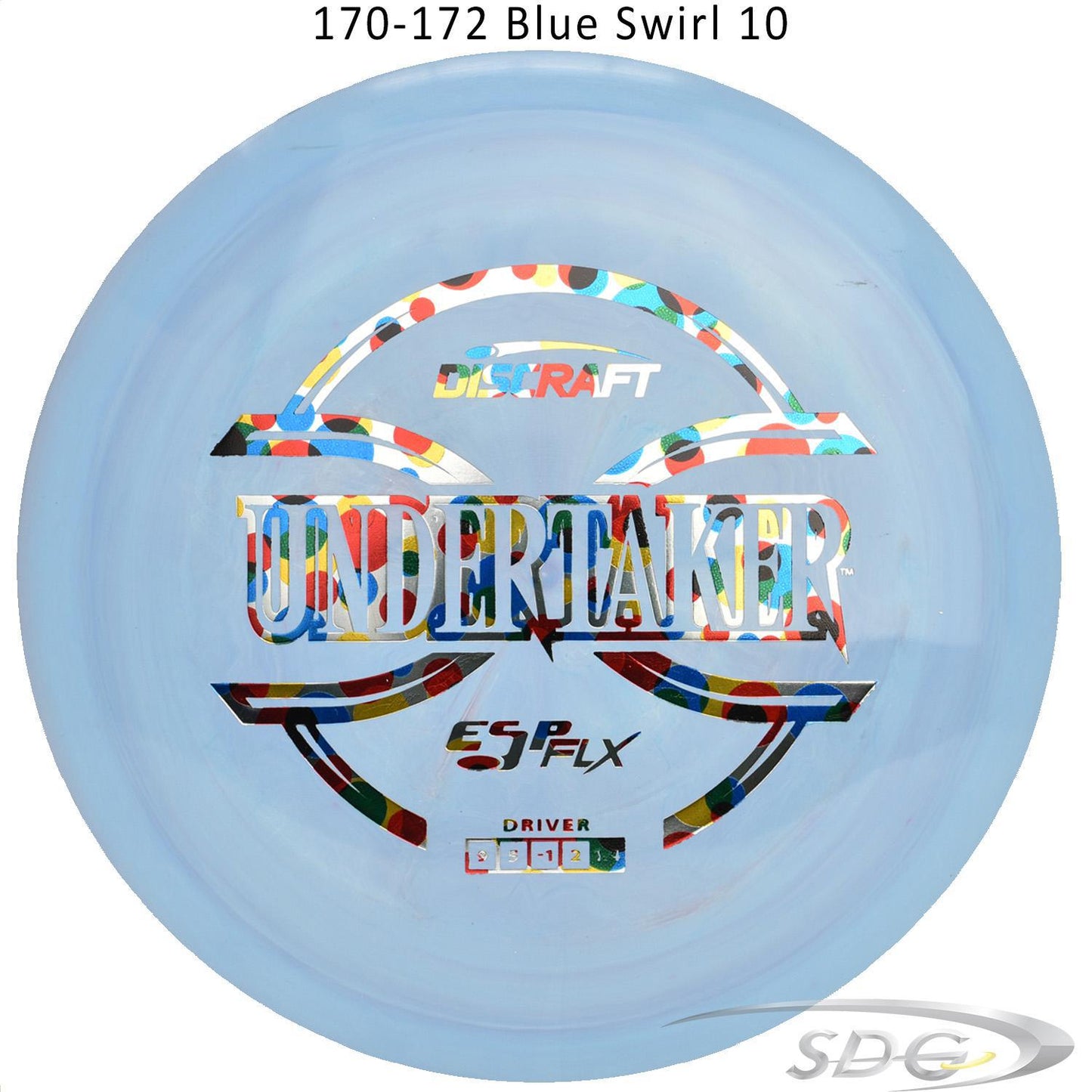 discraft-esp-flx-undertaker-disc-golf-distance-driver 170-172 Blue Swirl 10 