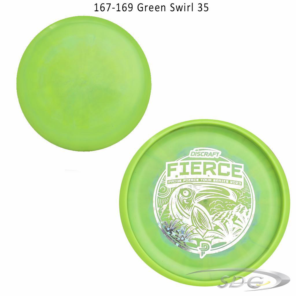 discraft-esp-fierce-bottom-stamp-2023-paige-pierce-tour-series-disc-golf-putter 167-169 Green Swirl 35 