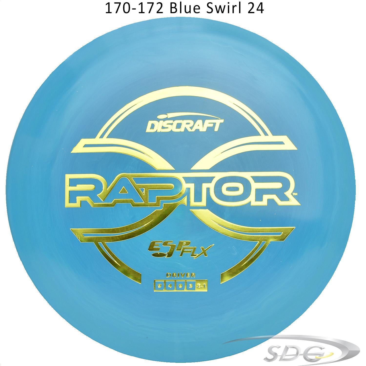 discraft-esp-flx-raptor-disc-golf-distance-driver 170-172 Blue Swirl 24