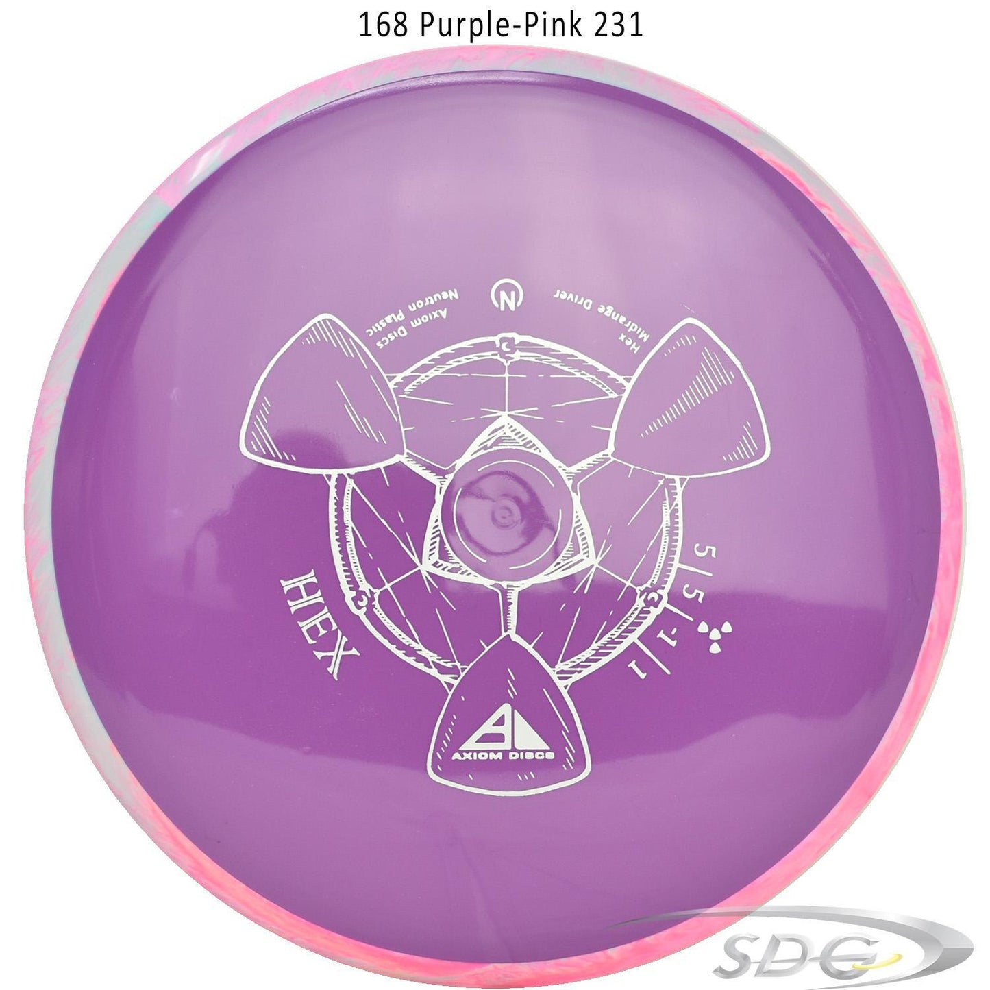 axiom-neutron-hex-disc-golf-midrange 168 Purple-Pink 231