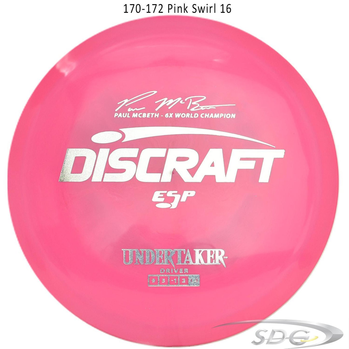 discraft-esp-undertaker-6x-paul-mcbeth-signature-series-disc-golf-distance-driver 170-172 Pink Swirl 16