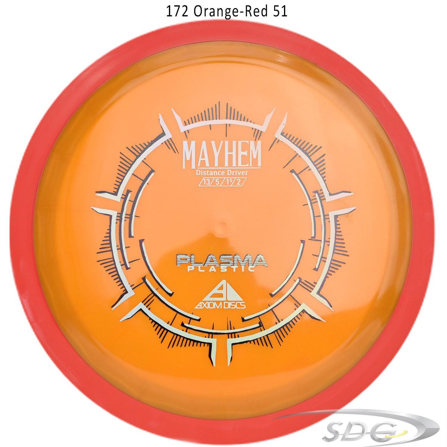 axiom-plasma-mayhem-disc-golf-distance-driver 172 Orange-Red 51 